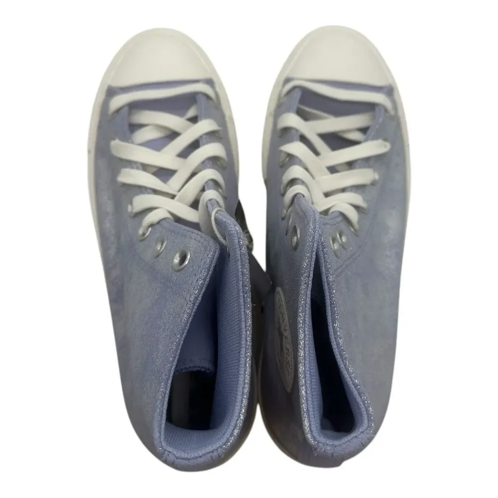 Converse Chuck Taylor All Star Lift Platform Suede Shimmer Shoes Womens 7 Lilac - Picture 9 of 9